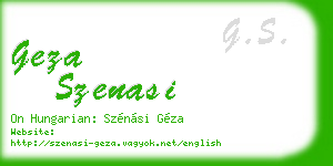 geza szenasi business card
