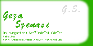 geza szenasi business card